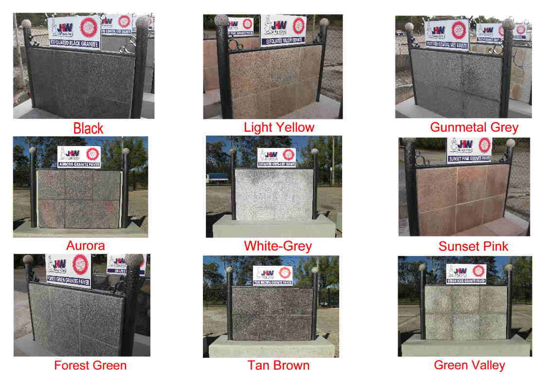 Exfoliate/Flamed granite colours by J.H. Wagner & Sons